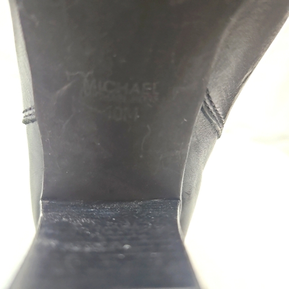 Michael Kors Black Leather Riding Boots Sz 10 - Picture 4 of 7